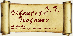 Vikentije Teofanov vizit kartica
